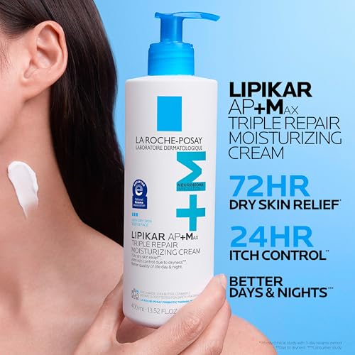 La Roche-Posay Lipikar AP+MAX Triple Repair Moisturizing Body Cream | Face & Body Lotion for Dry Skin with Shea Butter & Niacinamide | Gentle Moisturizer for Very Dry, Rough & Sensitive Skin, 475ml