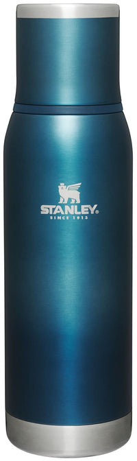 Thumbnail for Stanley Adventure-To-Go Vacuum Bottle 25 oz | Wide Mouth with Leakproof Cup Lid | Keep Drinks Hot or Cold | Packable for Travel | Insulated Stainless Steel Thermal Bottle | BPA-Free | Blue Glow