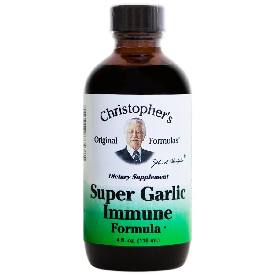 Christopher's Original Formulas Super Garlic Immune Syrup | 4 fl oz | Traditional Herbal Blend | Pure, No Fillers or Chemicals | USA Made