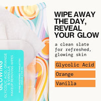 Thumbnail for Pacifica Glowing Makeup Remover Wipes – With Glycolic Acid for AHA Exfoliating and Facial Cleansing – No Rinse Face Cleaning Towelettes – Dermatologist Tested, Vegan & Cruelty-Free – 30 Pack