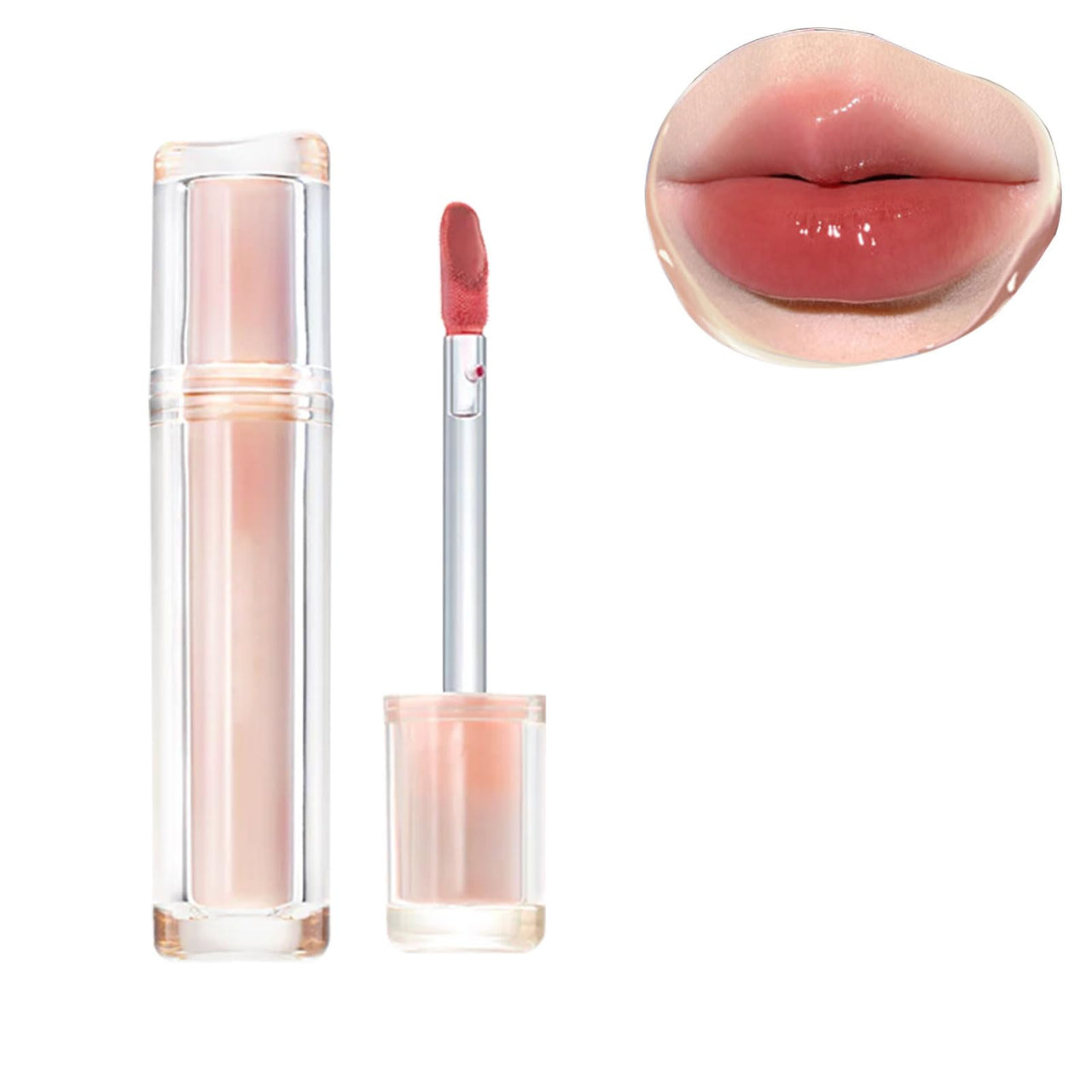 Ice Watery Lip Gloss, Mirror Tea Jelly Light Lip Glaze, Moisturizing Nonstick Liquid Lipstick (#N03 Guava)