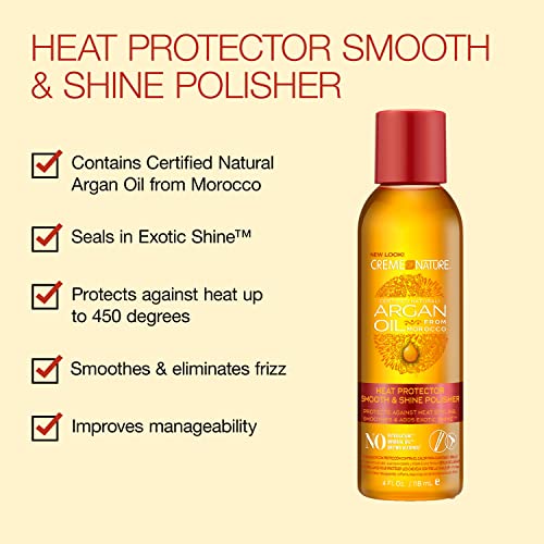 Image 3 of Creme of Nature Argan Oil From Morocco Heat Protector Smooth, 4 fl oz