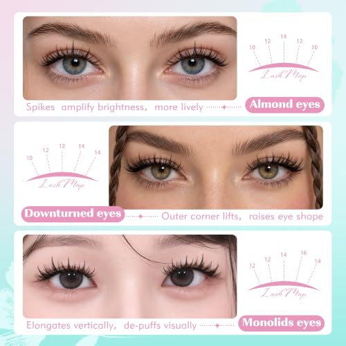 Image 6 of AMZGIRL LASH Lash Clusters Kit 4 IN 1 C Curl Manga Anime Lashes 10-18mm, Puppy