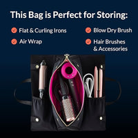 Thumbnail for Image 6 of KUSSHI Hair Tools Bag - Neoprene Hair Tools Travel Bag & Hair Accessories Organizer Case (Black)
