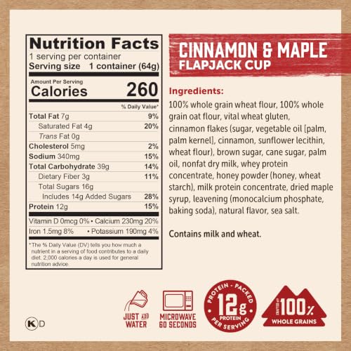 Image 2 of KODIAK CAKES Pancake On the Go, Cinnamon and Maple, 2.26 Ounce (Pack of 12)