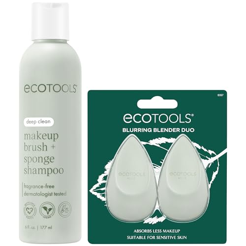 Image 1 of Default Title for the product EcoTools Makeup Blender Duo + Brush & Sponge Shampoo Cleaner, Makeup Kit