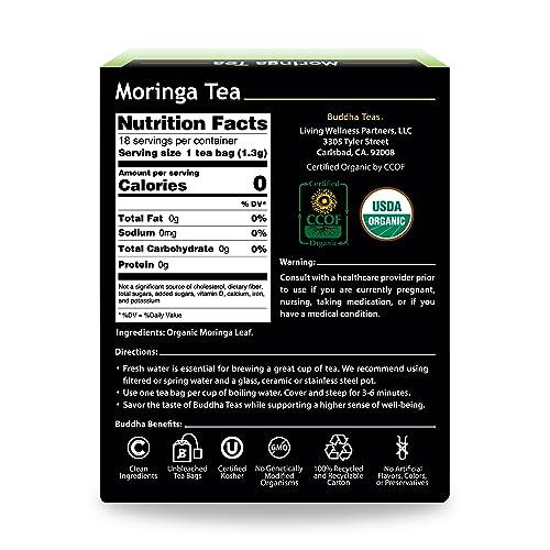 Image 2 of Buddha Teas Moringa Tea 18 Tea Bags Pack of 2