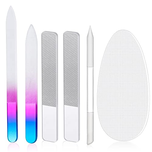 Image 2 of Rose Red for the product Zhehao 6 Pcs Glass Nail File and Nail Shiner Set Manicure