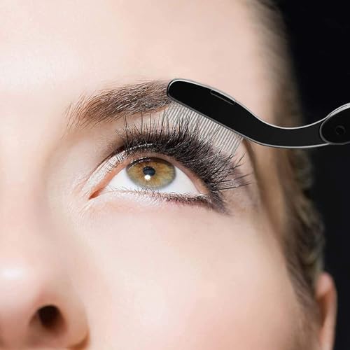 Image 3 of docolor Foldable Eyelash Comb 2 PCS Separator Folding Lash Comb Eyebrow Mascara Applicator Eyelash Definer Arc Designed Cosmetic Brushes Tool