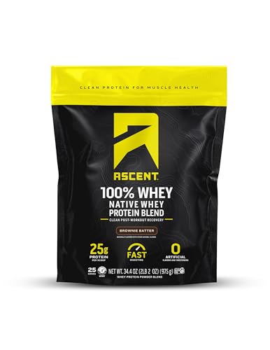 Image 1 of Default Title for the product Ascent 100% Whey Protein Powder, Brownie Batter, 1.7 lb, Daily Protein