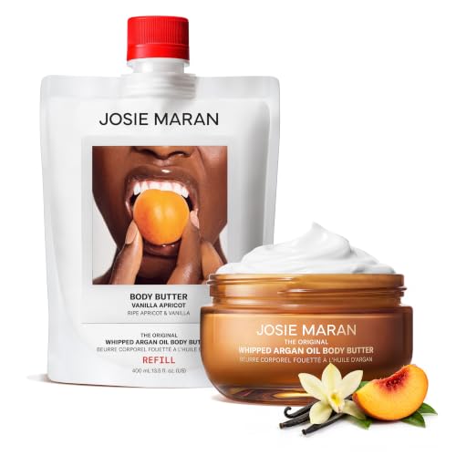Image 1 of Default Title for the product Josie Maran Whipped Argan Oil Body Butter + Refill Bundle, 6 + 13.5 wt oz