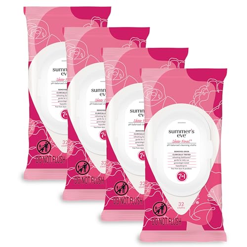 Image 1 of Default Title for the product Summer's Eve Refreshing Feminine Wipes, Sheer Floral, 32 Count, 4 Pk