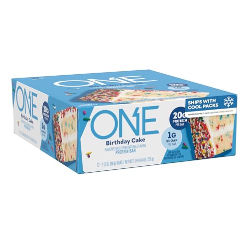 Image 1 of Default Title for the product ONE Birthday Cake Protein Bars, 20g Protein, Gluten Free Snacks, 12 Count (2.12 oz) (Pack of 6)