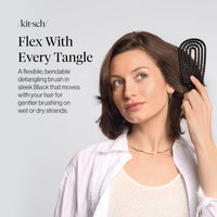 Thumbnail for Image 2 of Kitsch Flexi Flow Detangler Brush, Hair Brushes For Women - Black