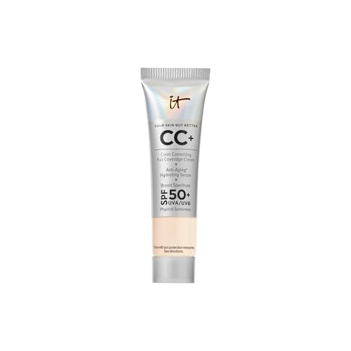 Image 21 of 06C Fair Light (fair with pink undertones) for the product IT Cosmetics Mini CC+ Cream with SPF 50+ Full Coverage Natural Foundation