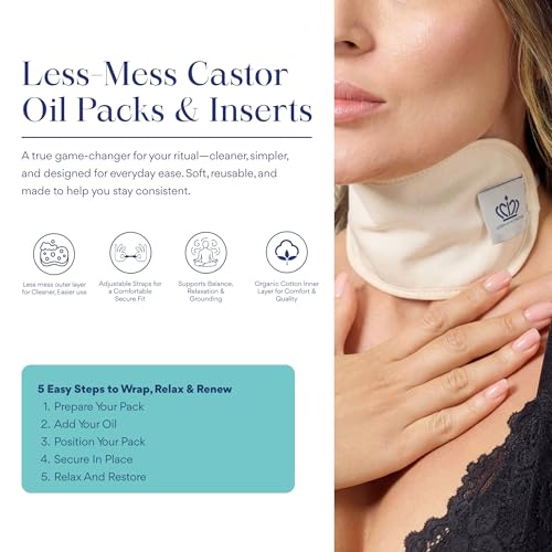 Image 5 of QUEEN OF THE THRONES Castor Oil Pack for Thyroid, Reusable & Less-mess