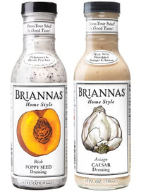Thumbnail for Image 1 of Default Title for the product BRIANNAS Home Style Asiago Caesar and Rich Poppy Seed Dressing Combo Pack – 12 oz. Bottles – 2 Pack