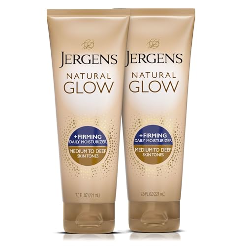 Image 3 of Medium to Deep Skin Tone / 7.5 Fl Oz (Pack of 2) for the product Jergens Natural Glow +Firming Self Tanner Lotion