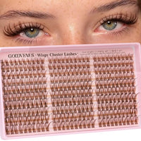Thumbnail for Image 20 of B-brown clusters for the product Goddvenus Eyelash Extensions Wispy Natural DIY C Curl Individual Lashes Clusters