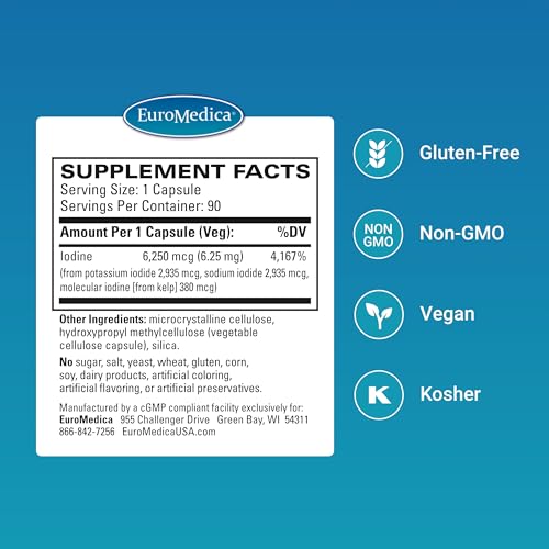 Image 2 of EuroMedica Tri-Iodine - Thyroid Health & Hormone Balance - 90 Count