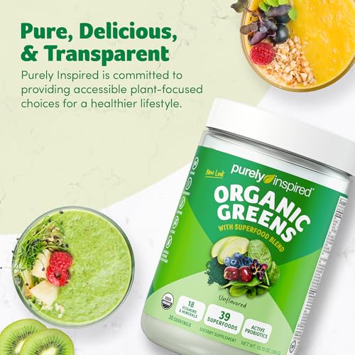 Image 6 of Purely Inspired Organic Greens Powder Superfood Smoothie Mix, Unflavored