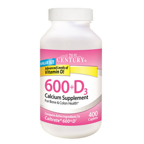 21st Century Calcium 600 + Vitamin D3 400 Caplets