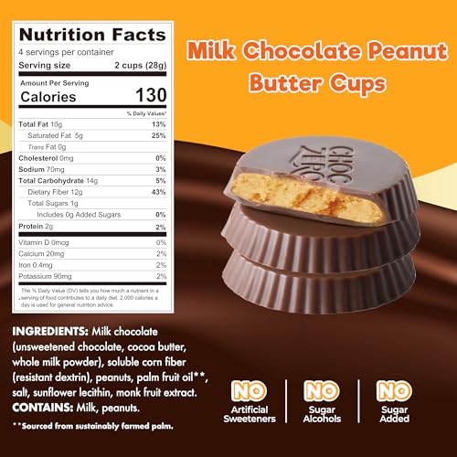 Image 3 of ChocZero Sugar Free Peanut Butter Cups Variety Pack, 3 Pack