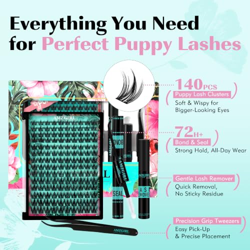 Image 7 of AMZGIRL LASH Lash Clusters Kit 4 IN 1 C Curl Manga Anime Lashes 10-18mm, Puppy