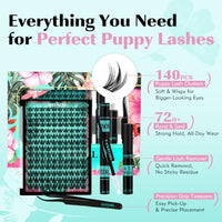 Thumbnail for Image 7 of AMZGIRL LASH Lash Clusters Kit 4 IN 1 C Curl Manga Anime Lashes 10-18mm, Puppy