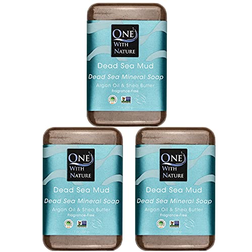 Image 1 of Default Title for the product One With Nature Dead Sea Mud Soap Bar 7oz 3-Pack, Unscented, Face & Body