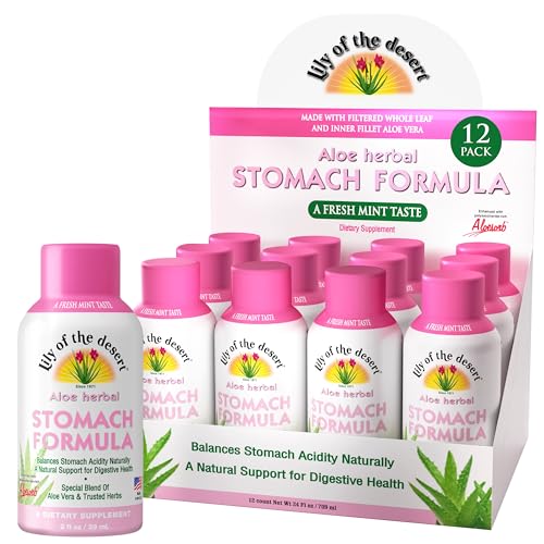 Image 1 of Default Title for the product Lily Of The Desert Stomach Formula Shot, Organic Aloe Vera Juice with FOS Prebiotic and a Proprietary Herbal Blend, 2 Oz Each, Pack of 12