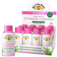 Thumbnail for Image 1 of Default Title for the product Lily Of The Desert Stomach Formula Shot, Organic Aloe Vera Juice with FOS Prebiotic and a Proprietary Herbal Blend, 2 Oz Each, Pack of 12
