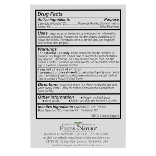 Image 3 of Forces of Nature Natural, Organic Acne Skin Care Treatment, 0.14 Fl Oz