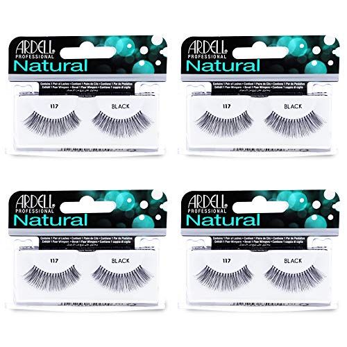 Image 1 of Default Title for the product Ardell False Eyelashes 117 - Black, Natural Look & Flared Wispy Strip Lashes for Everyday Glam, 4 Pack