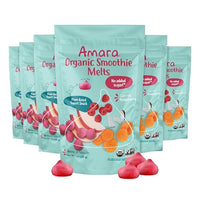 Thumbnail for Image 1 of Default Title for the product Amara Smoothie Melts - Carrot Raspberry - Baby Snacks Made With Fruits and Vegetables - Healthy Toddler Snacks For Your Kids Lunch Box - Organic Plant Based Yogurt Melts - 6 Resealable Bags