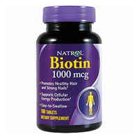 Thumbnail for Natrol Biotin 1000 Mcg 100 Tabs