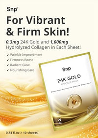 Thumbnail for Image 4 of SNP 1000mg Collagen  24K Gold Ampoule Sheet Mask 10 Sheets