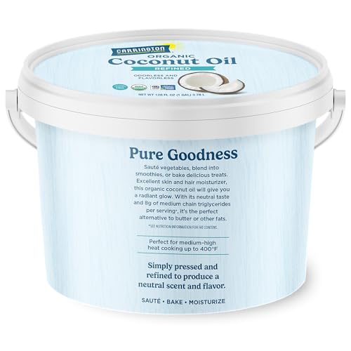 Image 4 of Carrington Farms Organic Refined Coconut Oil 1 Gallon (128 fl oz)