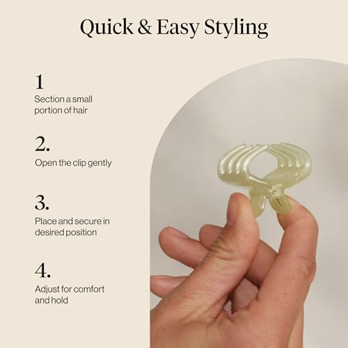 Image 6 of Kitsch Small Hair Clips - Pearlized Cream & Butter Yellow, 8pc