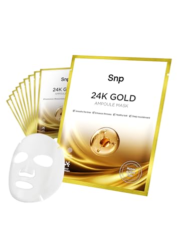 Image 1 of Default Title for the product SNP 1000mg Collagen  24K Gold Ampoule Sheet Mask 10 Sheets