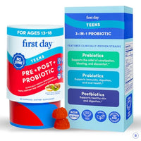Thumbnail for Image 1 of Default Title for the product FIRST DAY Probiotic for Teens Ages 12-17, 3-in-1 Gummies, 60ct