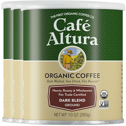 Image 1 of Default Title for the product Cafe Altura Ground Organic Coffee, Fair Trade Dark Blend, 10 oz Can