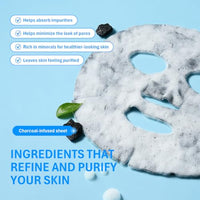 Thumbnail for Image 4 of Purederm Charcoal Bubble Face Mask, Deep Cleansing and Purifying for Pore Minimizing and Detox, Korean Skincare for Combination and Oily Skin (10 Pack)