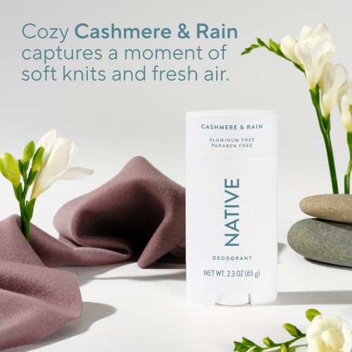 Image 4 of Native Deodorant Contains Naturally Derived Ingredients, 72 Hour Odor Control, Aluminum Free, Cashmere & Rain Scent 2.3 oz (Pack of 2)