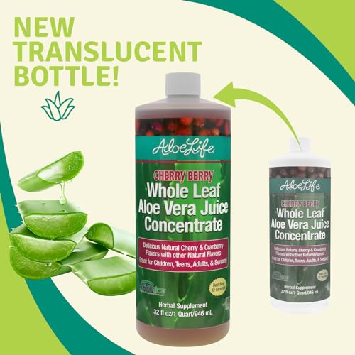 Image 3 of Aloe Life Whole Leaf Aloe Vera Juice Certified Organic Gluten-Free 32 oz