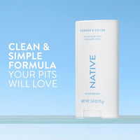 Thumbnail for Image 2 of Native Deodorant Contains Naturally Derived Ingredients, 72 Hour Odor Control, Deodorant for Women and Men, Aluminum Free, Powder & Cotton 2.65oz