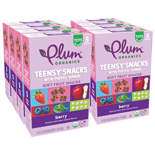 Image 2 of Berry / 5 Count (Pack of 8) for the product Plum Organics Teensy Snacks Organic Toddler Fruit Snacks