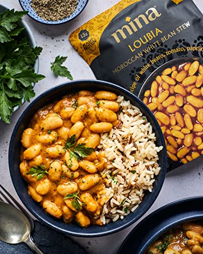 Image 7 of Mina Loubia Moroccan White Bean Stew, 13g Plant Protein, Ready in Minutes, Vegan Friendly, Gluten Free, Kosher & Non-GMO, 10 Ounce (Pack of 6)