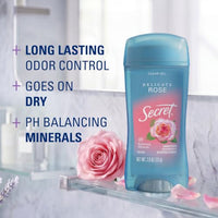 Thumbnail for Image 2 of Secret Antiperspirant Deodorant for Women, Delicate Rose Scent, 2.6 oz