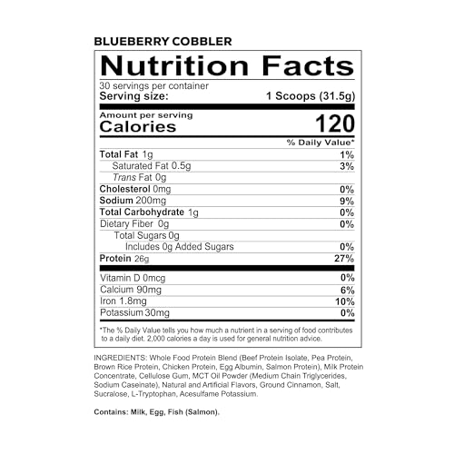 Image 2 of REDCON1 MRE Lite Whole Food Protein Powder, Blueberry Cobbler - 30 Servings